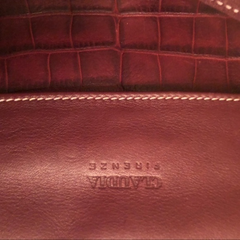 Claudia Firenze burgandy red leather bag - Picture 4 of 16